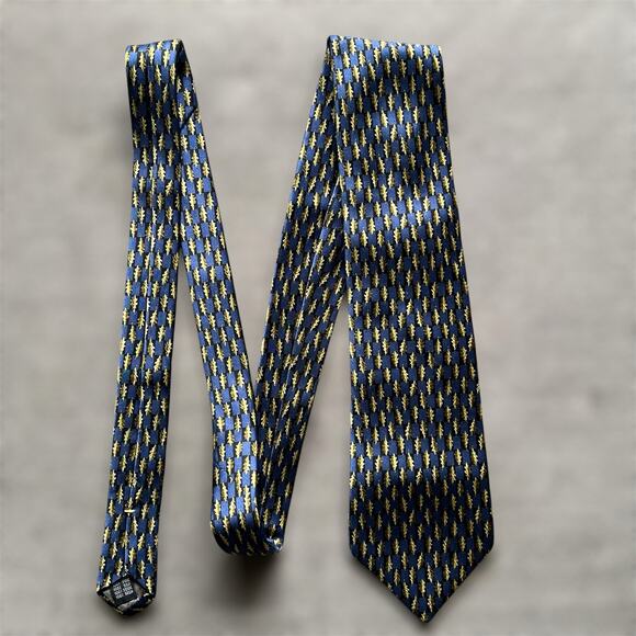 Balenciaga Neck Tie 100% Silk Designer Pointed Leaf Print Work Office Luxury Men - Picture 1 of 5